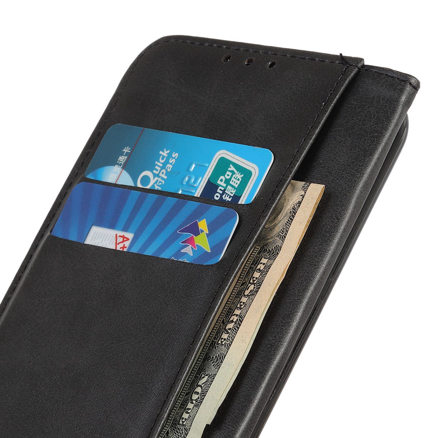 For Xiaomi Redmi Note 13R Pro 5G Split Leather Case Wallet Magnetic Closing Cover - Black For Xiaomi Redmi Note 13R Pro 5G Split Leather Case Wallet Magnetic Closing Cover - Black